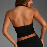 SOFT BLACK HALTER TOP