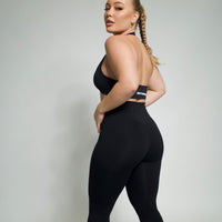 BASICS CLUB. BLACK LEGGINGS SEAMLESS FRONT