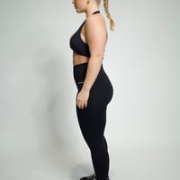 BASICS CLUB. BLACK LEGGINGS SEAMLESS FRONT
