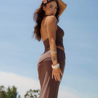 SOFT HALTER BROWN TOP