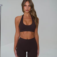 SOFT INVISIBLE SCRUNCH BIKER SHORTS BROWN