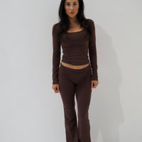SOFIA BROWN FLARE PANT