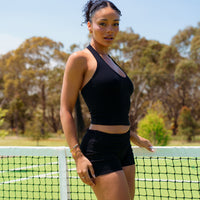 SOFT BLACK HALTER TOP