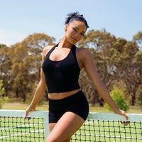 SOFT BLACK FOLD-OVER SHORT