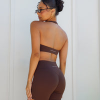 SOFT INVISIBLE SCRUNCH BIKER SHORTS BROWN PRE-ORDER