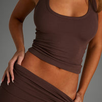 SOFT BROWN MAXI SKIRT