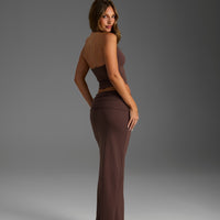 SOFT BROWN MAXI SKIRT