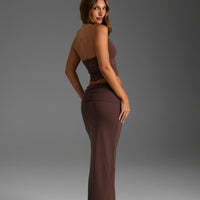 SOFT BROWN MAXI SKIRT