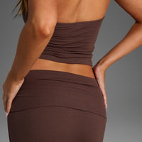 SOFT BROWN MAXI SKIRT