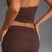 SOFT BROWN MAXI SKIRT