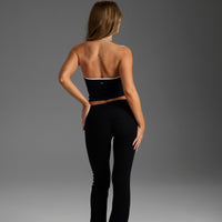 COMFORT BLACK FOLD OVER FLARE LEGGING