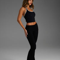 COMFORT BLACK FOLD OVER FLARE LEGGING