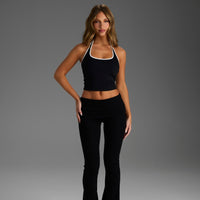 COMFORT BLACK FOLD OVER FLARE LEGGING