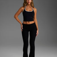 COMFORT BLACK FOLD OVER FLARE LEGGING
