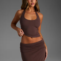 SOFT BROWN MAXI SKIRT