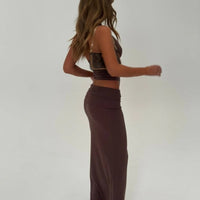 SOFT BROWN MAXI SKIRT