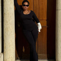 COMFORT NYLON BLACK FLARES