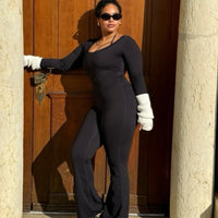 COMFORT NYLON BLACK FLARES