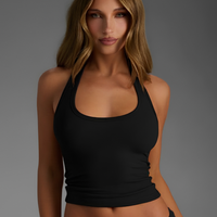 SOFT BLACK HALTER TOP