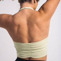 HALTER CROP - BLACK/LIME GREEN/GREY