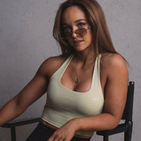 HALTER CROP - BLACK/LIME GREEN/GREY