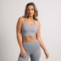 HALTER CROP - BLACK/LIME GREEN/GREY