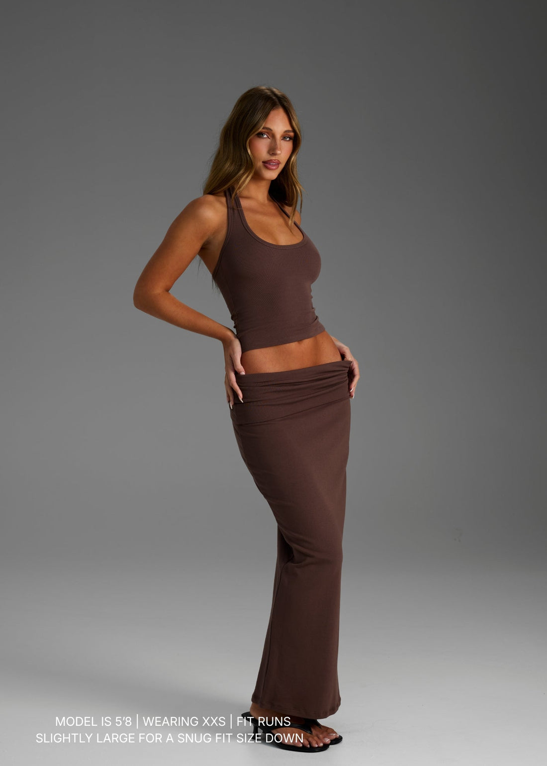 SOFT BROWN MAXI SKIRT