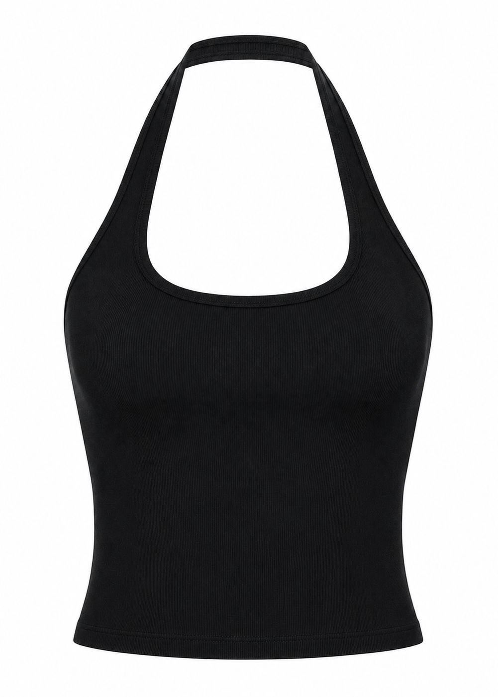SOFT BLACK HALTER TOP
