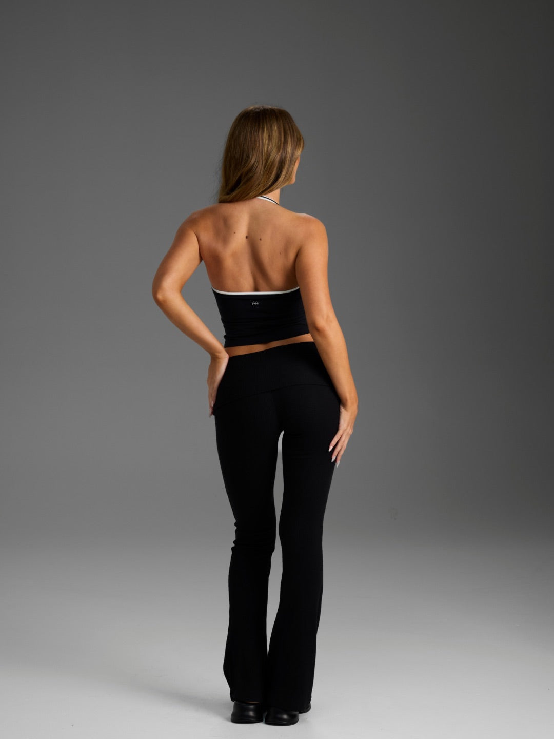 COMFORT BLACK FOLD OVER FLARE LEGGING