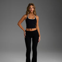 COMFORT BLACK FOLD OVER FLARE LEGGING