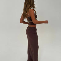 SOFT BROWN MAXI SKIRT